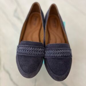 Born Blue Suede Loafer braided sz 6.5